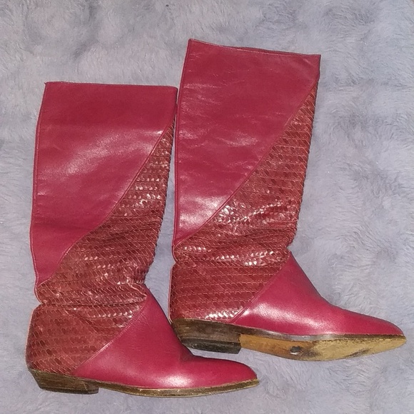 Evan Picone Burgundy Vintage Boots - Picture 6 of 8